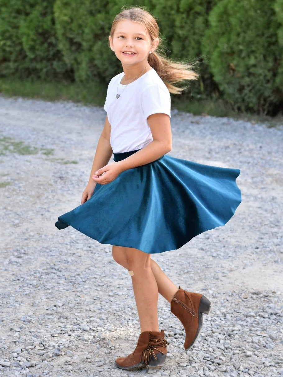 $25 Midnight Blue Velvet Circle Skirt