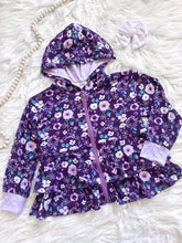 Load image into Gallery viewer, Purple Floral Snowflake Myla Hoodie