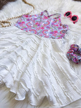 Load image into Gallery viewer, RTS 14/16 Rainbow Peplum and Scrunchie