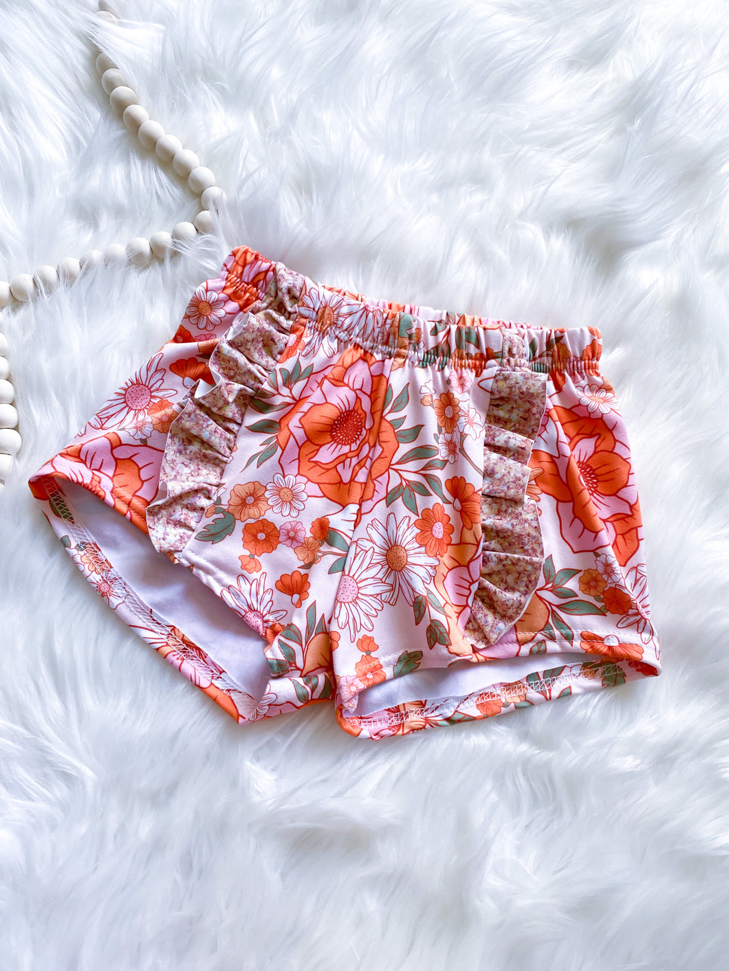 RTS 4T Floral Ruffle Shorts